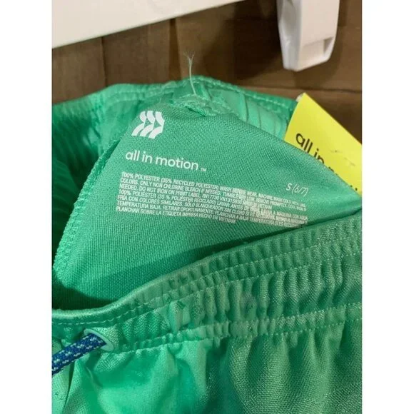 NWT All In Motion Boys Green Athletic Shorts Size Small (6/7) - Picture 6 of 6